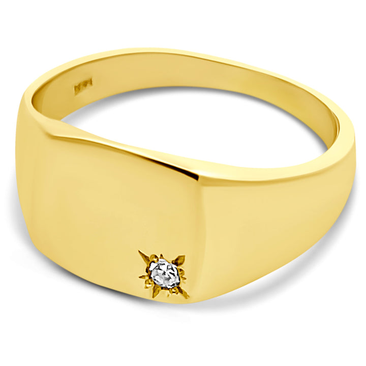 14K Gold Personalized Square Signet ring
