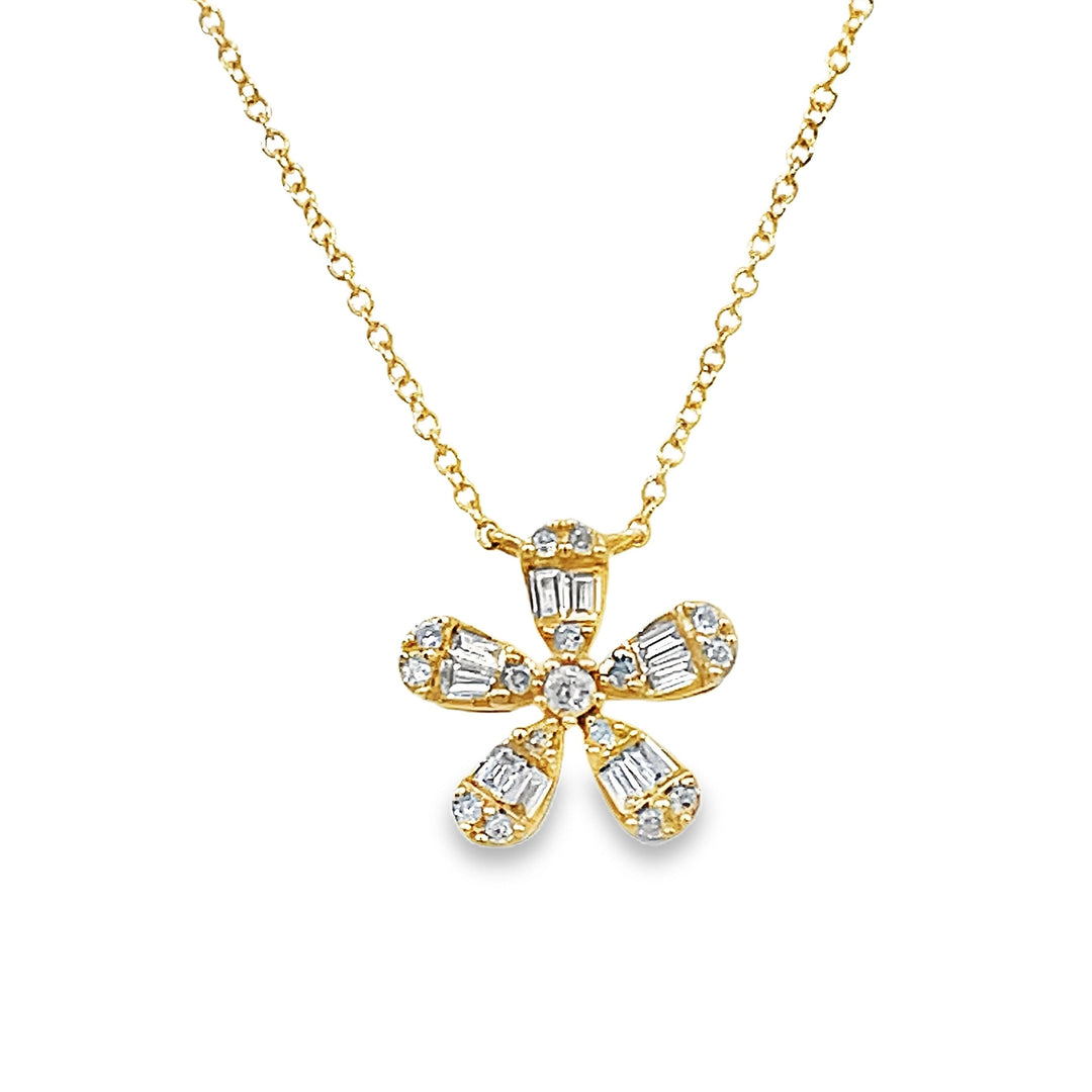 14K Flower Pendant Necklace