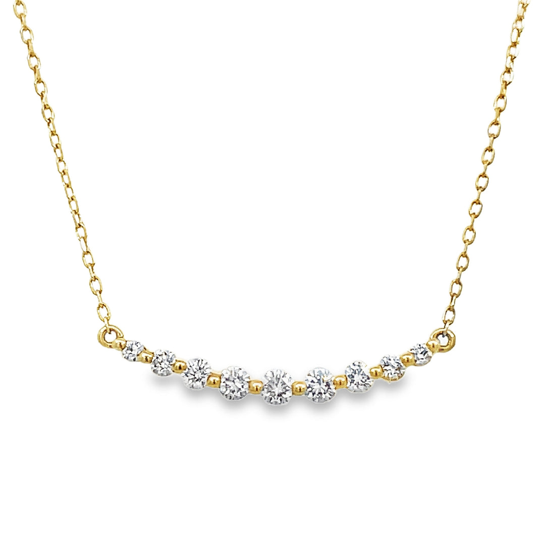 14K Dainty Curved Bar