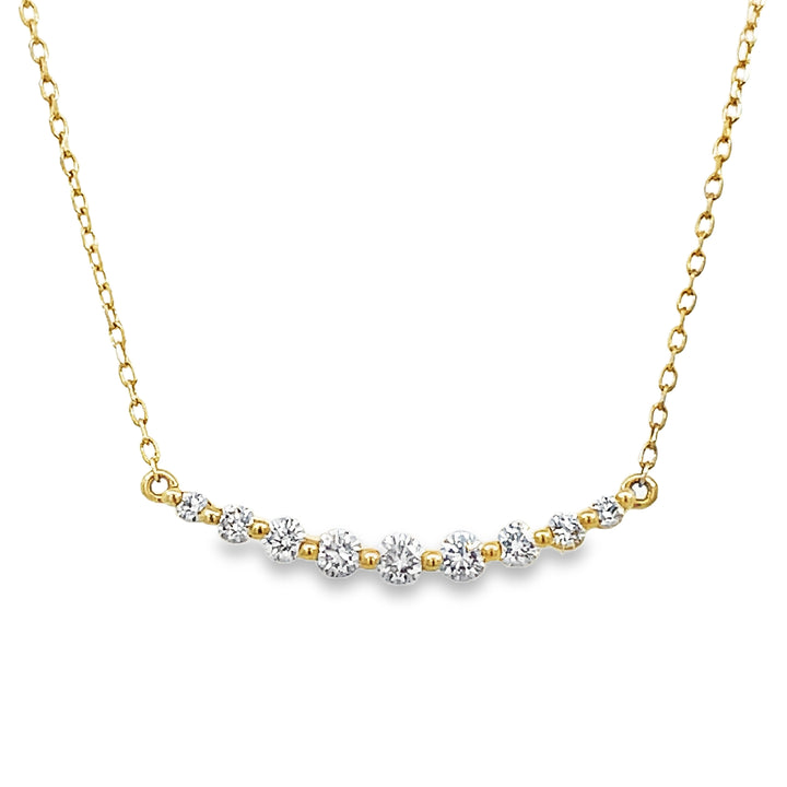 14K Dainty Curved Bar
