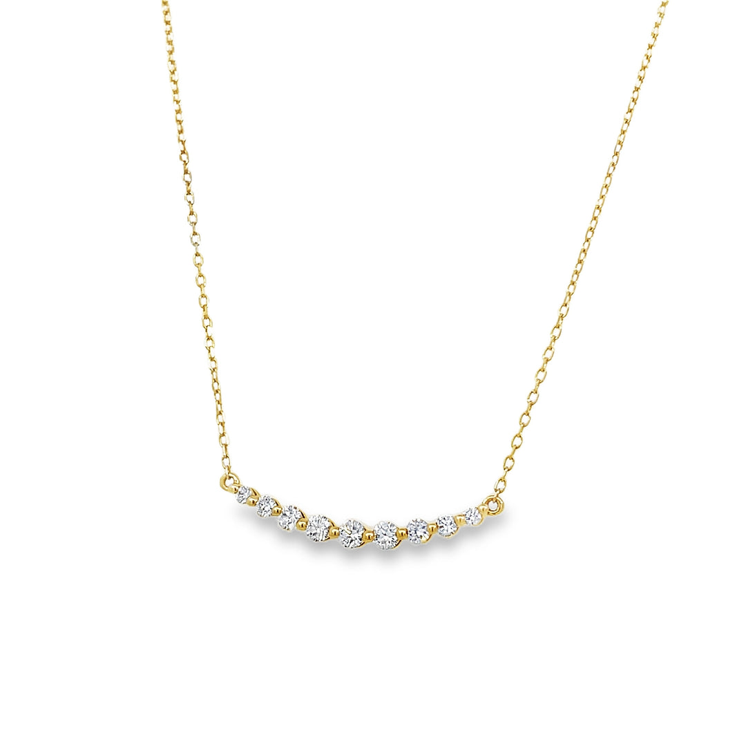 14K Dainty Curved Bar