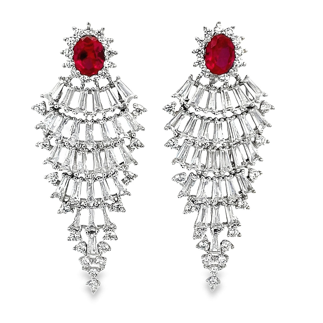 Three-Tier Baguette Earrings