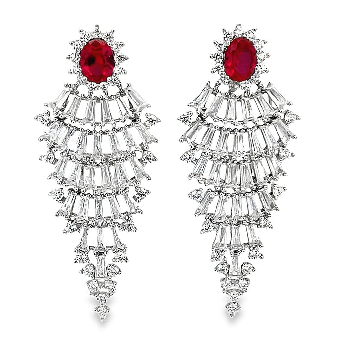 Three-Tier Baguette Earrings