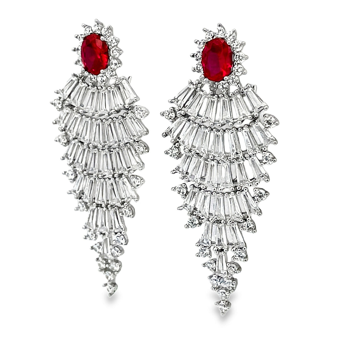 Three-Tier Baguette Earrings