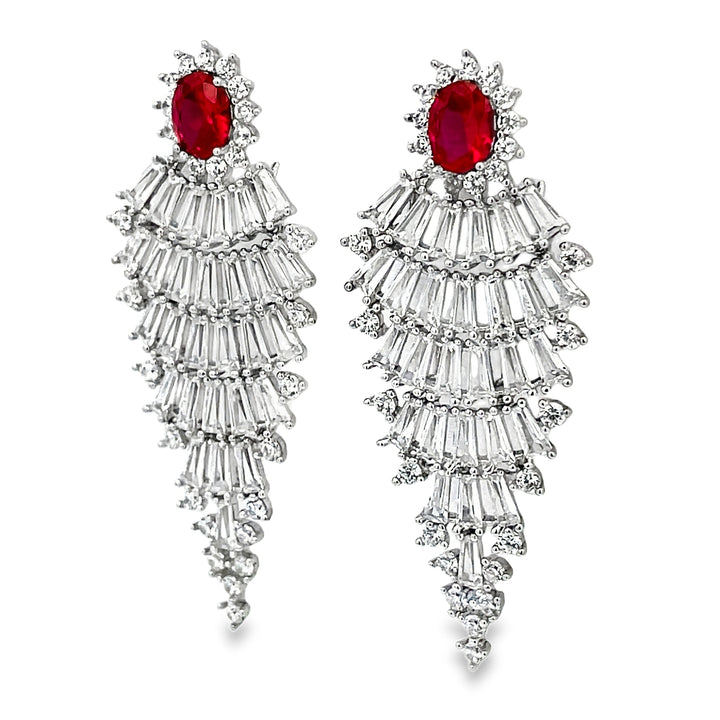Three-Tier Baguette Earrings
