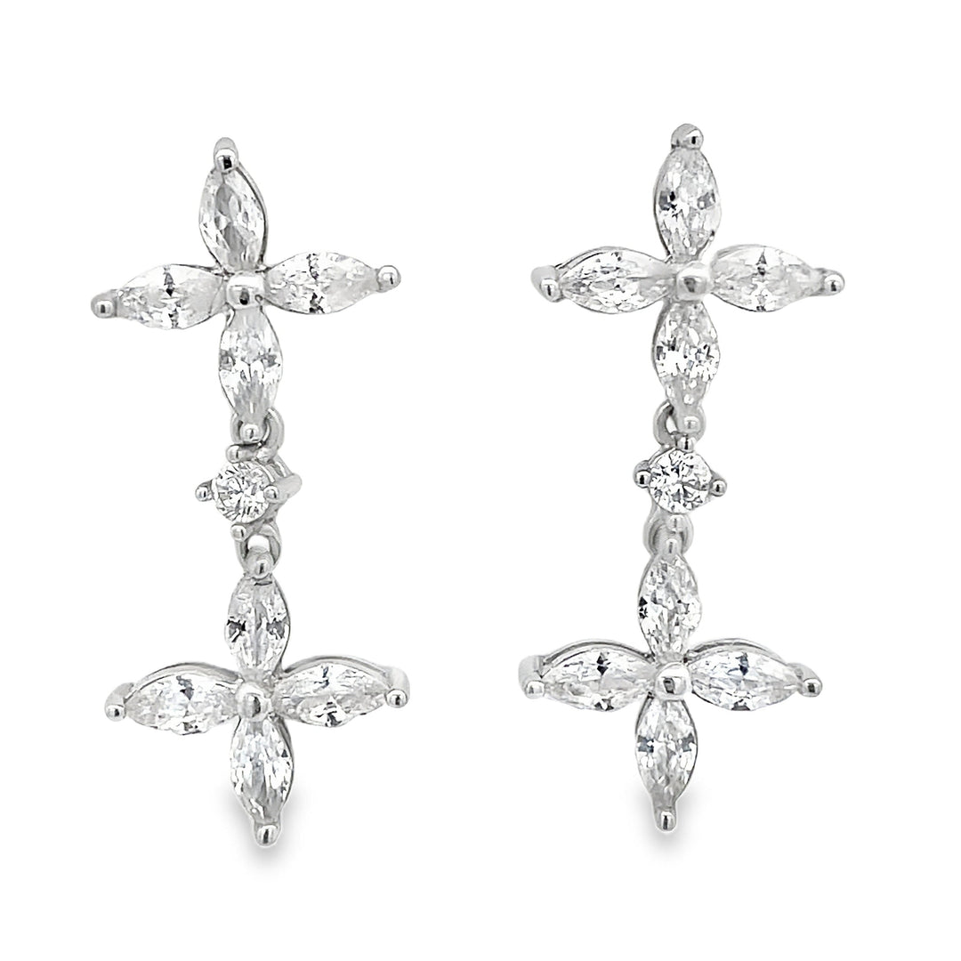 Marquise Cut Flower Earrings