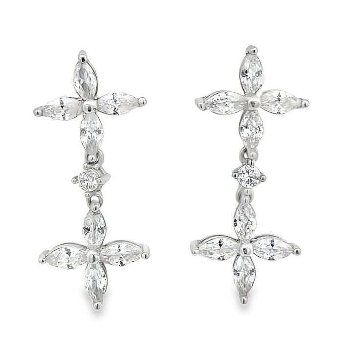 Marquise Cut Flower Earrings