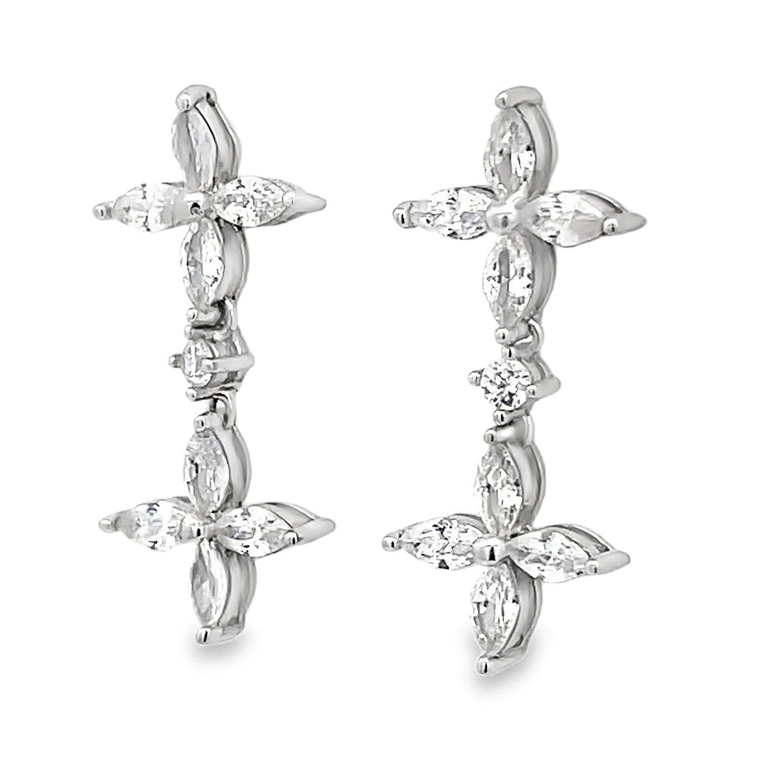 Marquise Cut Flower Earrings