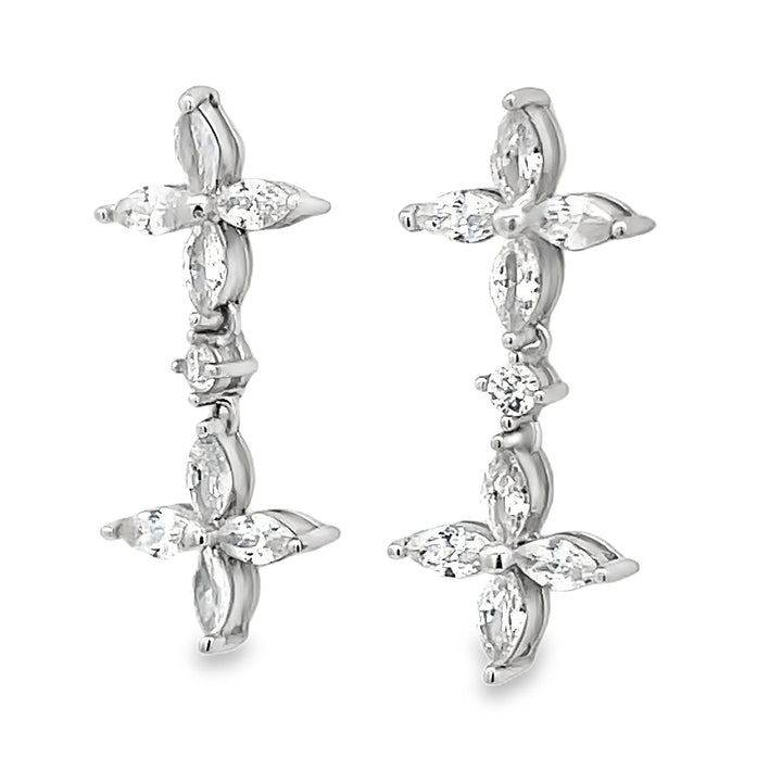 Marquise Cut Flower Earrings