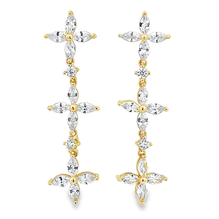Marquise Cut Flower Earrings