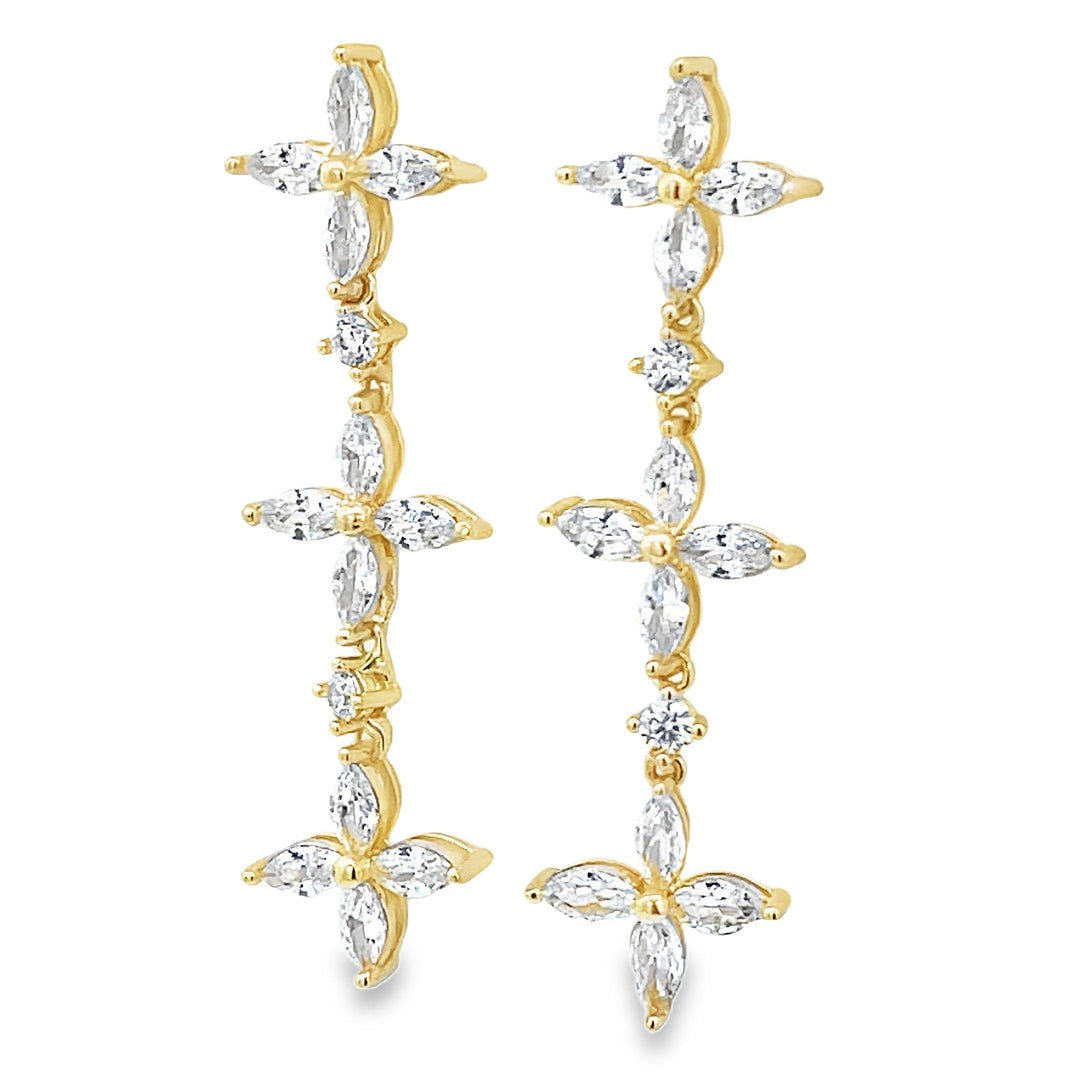 Marquise Cut Flower Earrings