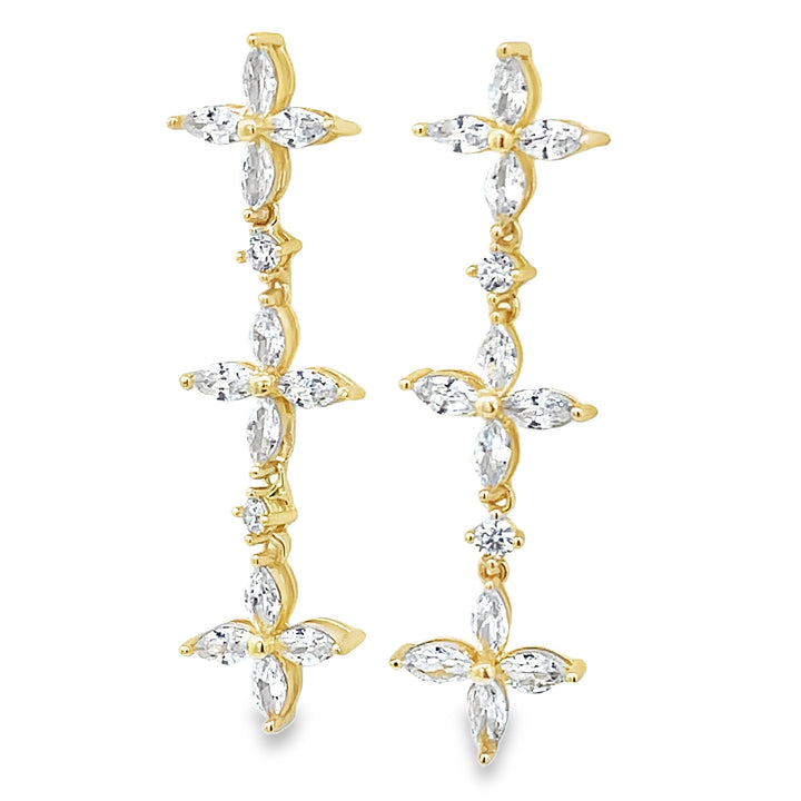 Marquise Cut Flower Earrings
