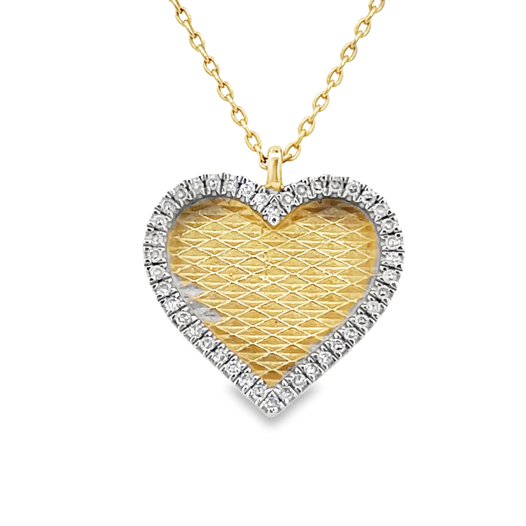14K Diamond Pave Heart Necklace