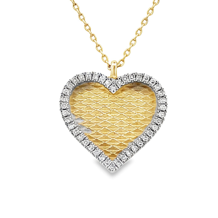 14K Diamond Pave Heart Necklace