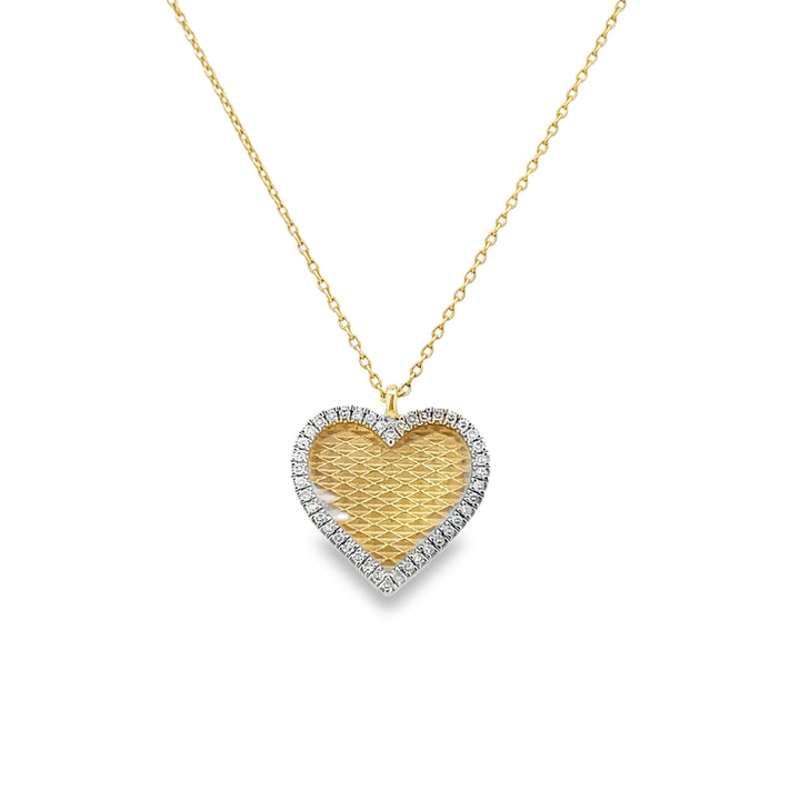 14K Diamond Pave Heart Necklace