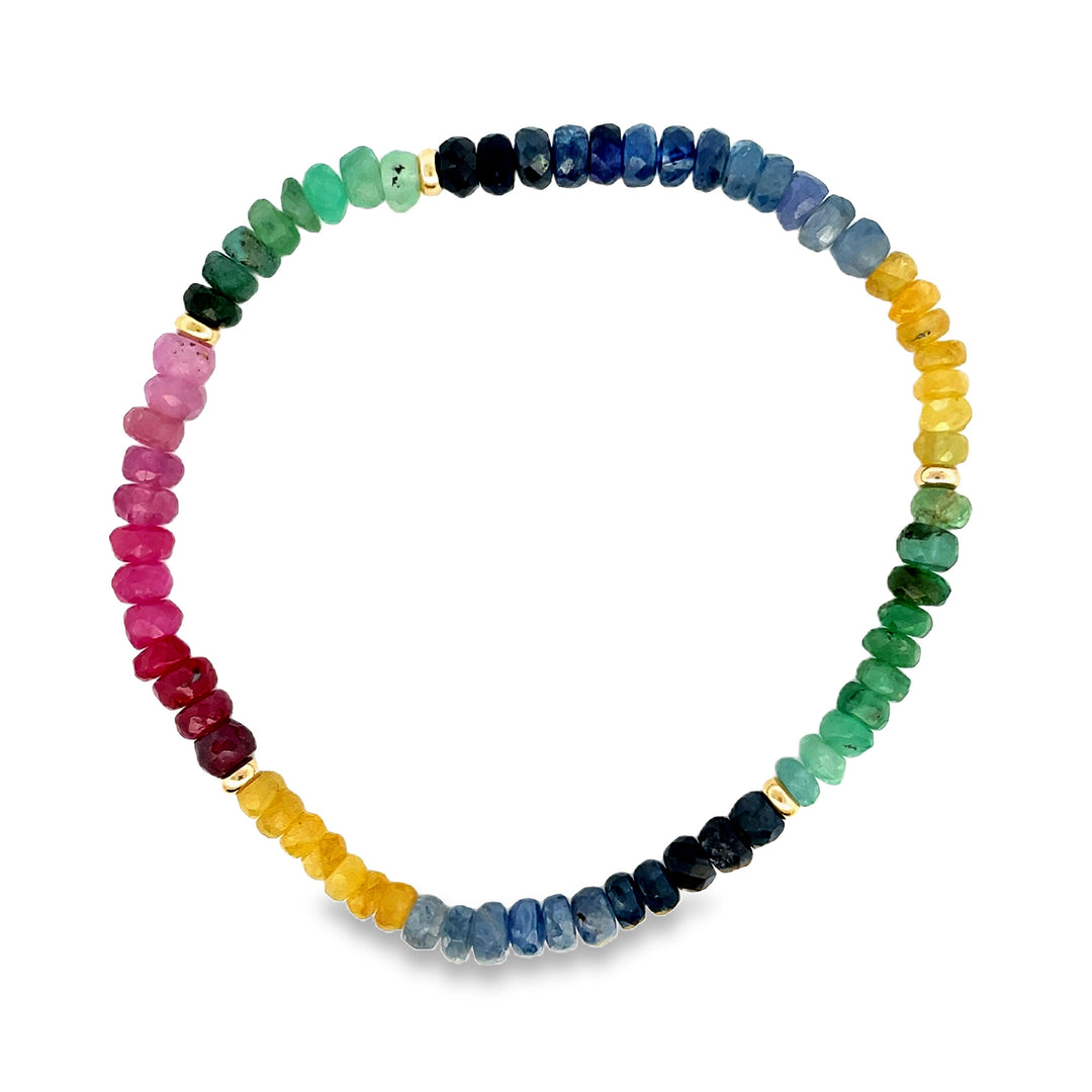 14K Gold Sapphire Beaded Bracelet
