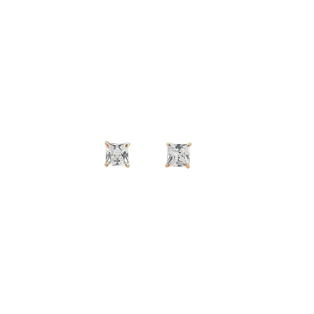 14K Gold 3mm Square Studs