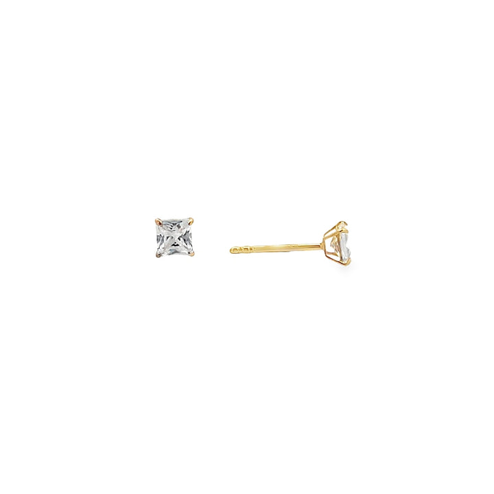 14K Gold 3mm Square Studs