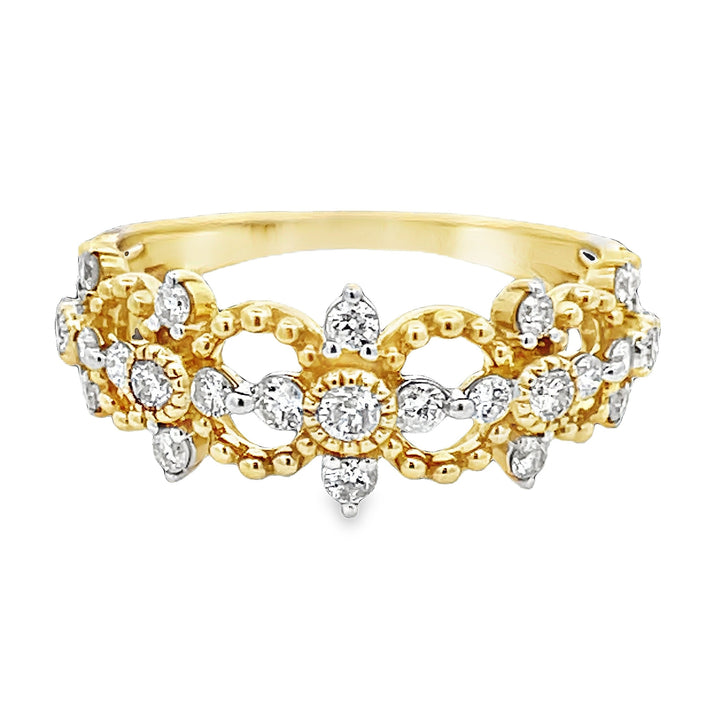 14K Intricate Flower Shape Ring