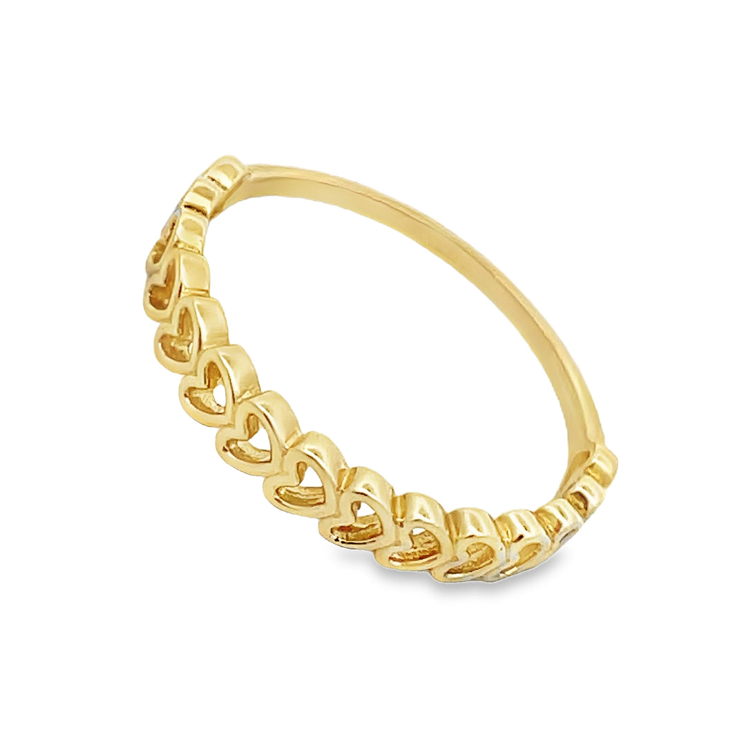 14K Mini Hearts Ring