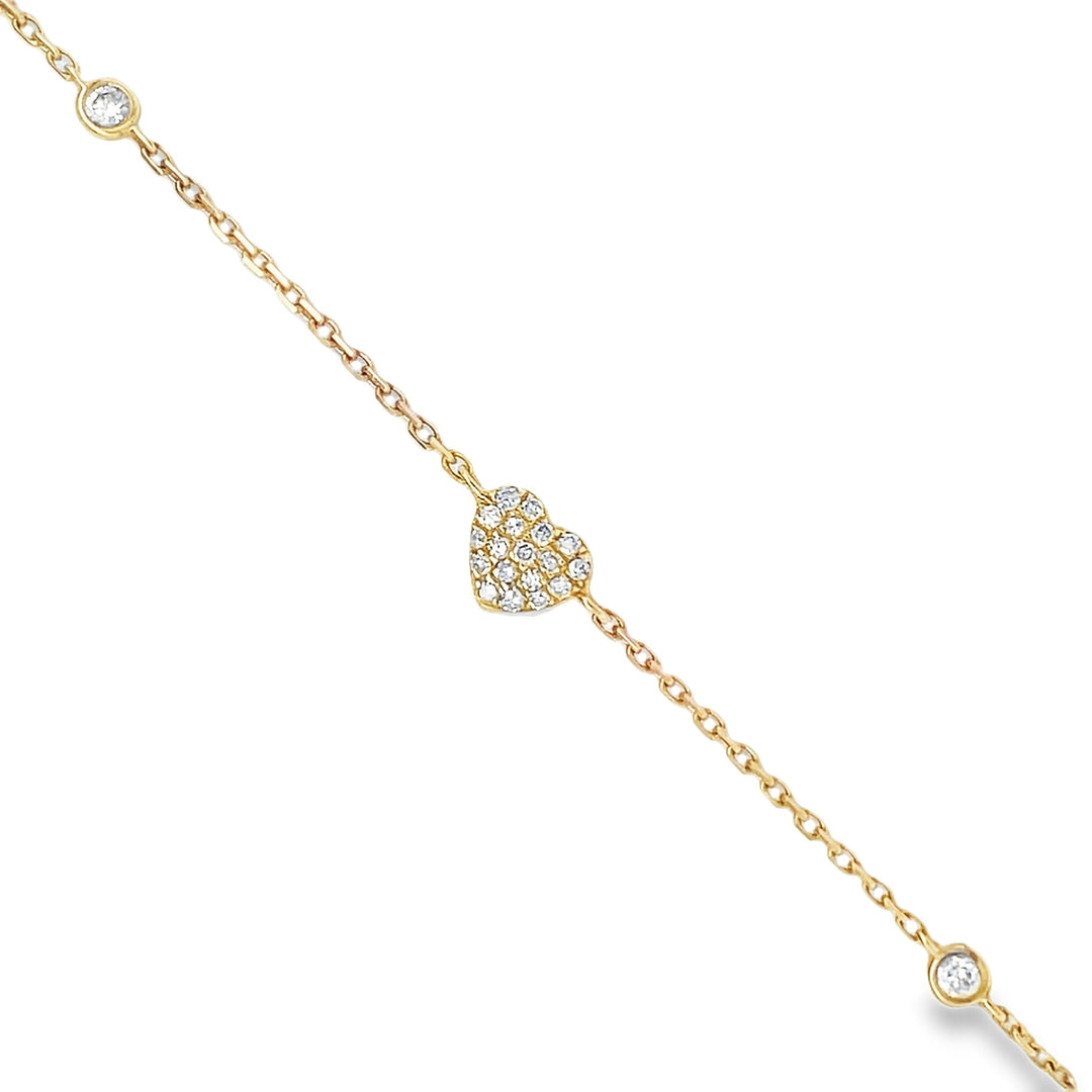 Petite Diamond Heart Bezel Bracelet