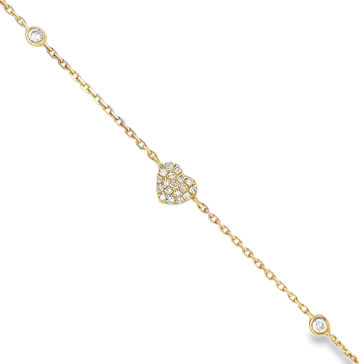 Petite Diamond Heart Bezel Bracelet