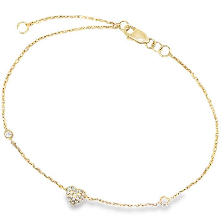 Petite Diamond Heart Bezel Bracelet