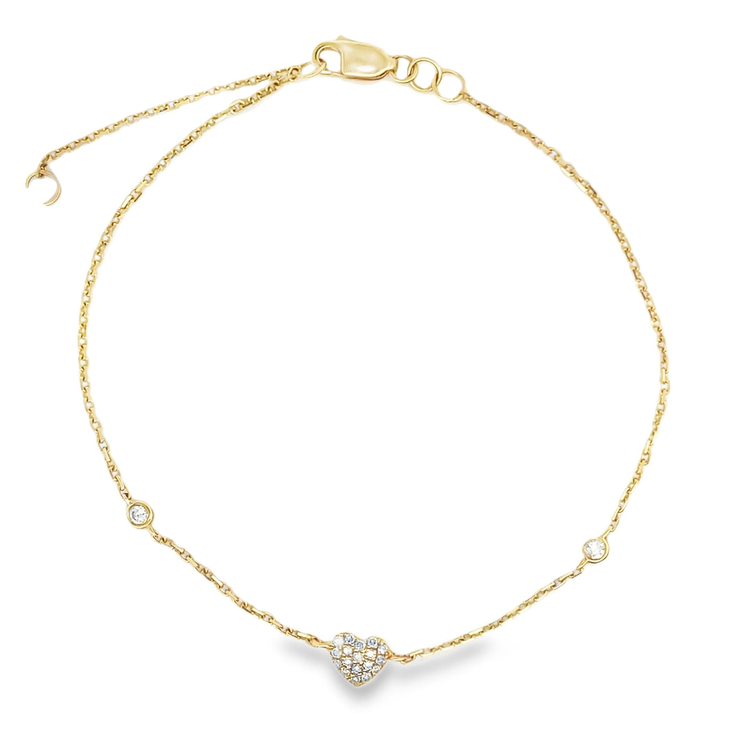 Petite Diamond Heart Bezel Bracelet