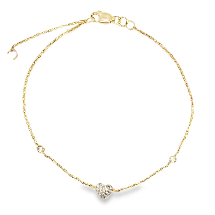 Petite Diamond Heart Bezel Bracelet