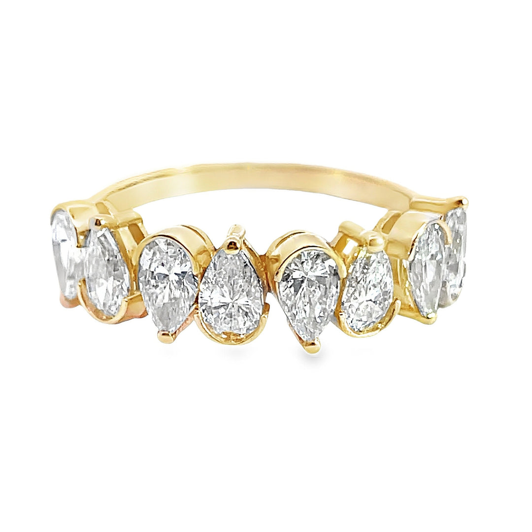 14K Lab Diamond Pear Shaped Band Ring