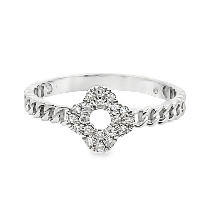 Four Leaf Petite Diamond Ring