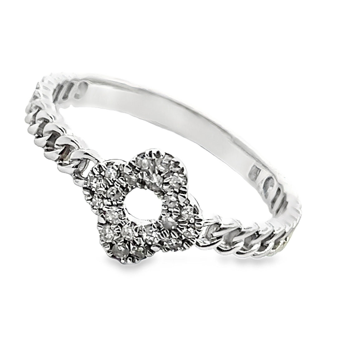 Four Leaf Petite Diamond Ring