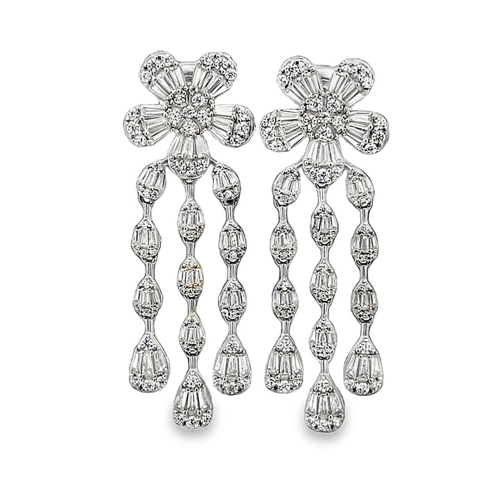 Floral Pear Shaped Drop Earrings