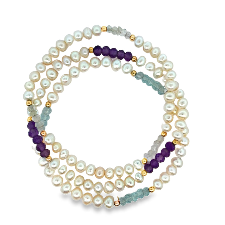 Freshwater Pearl & Fine Stones Bracelets (Set of 3)