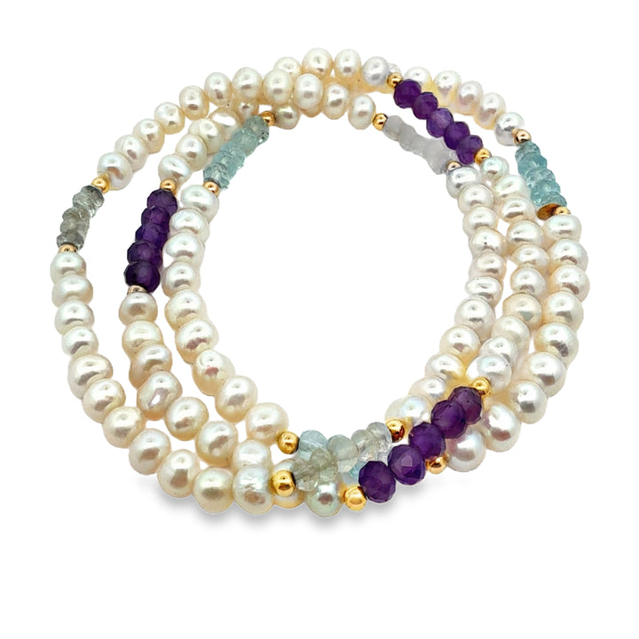 Freshwater Pearl & Fine Stones Bracelets (Set of 3)