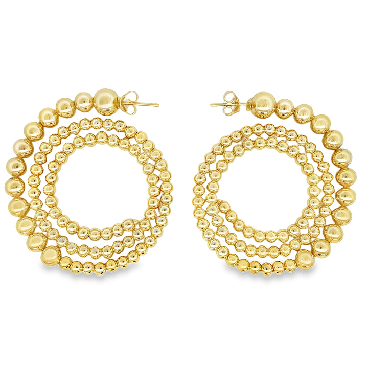 Multi Beaded Gold Filled Hoops