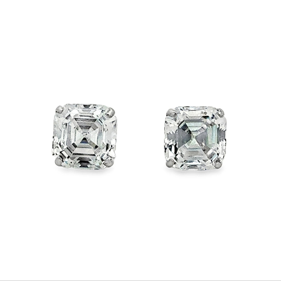 14K White Gold Classic Square Studs
