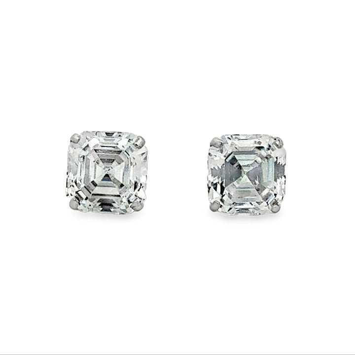 14K White Gold Classic Square Studs
