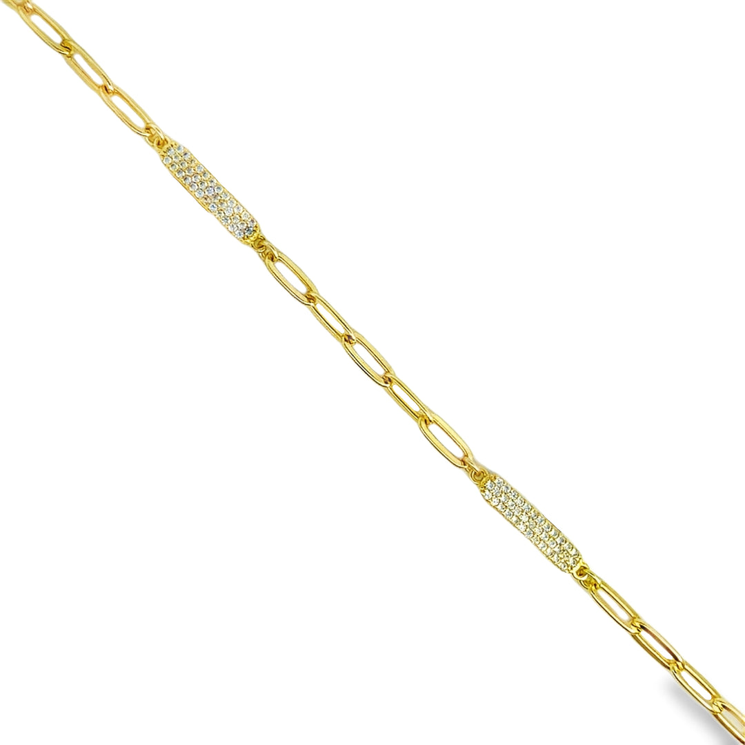 Three Station Pave Bar Choker