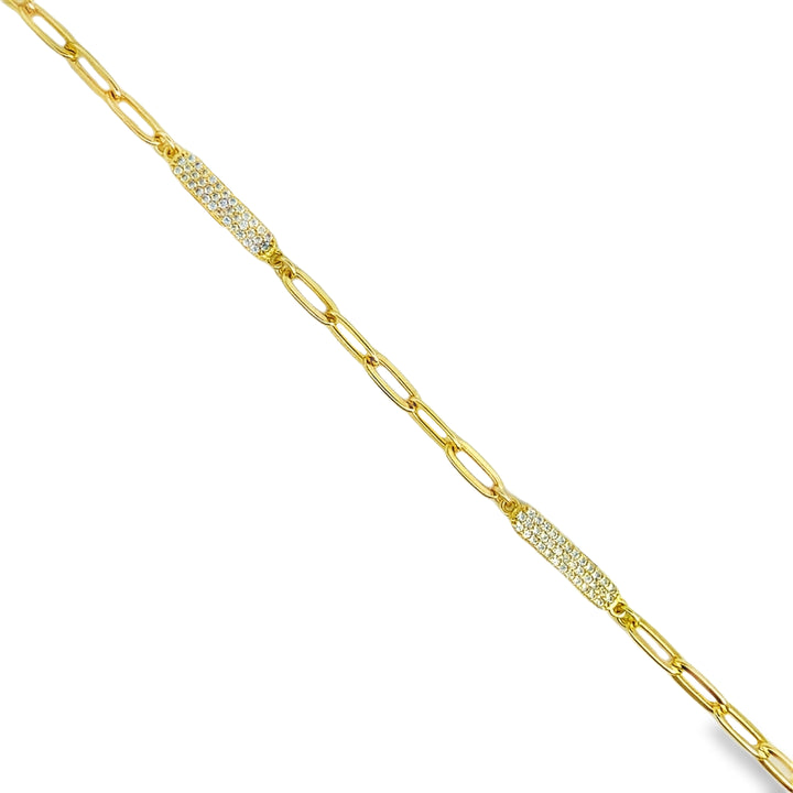 Three Station Pave Bar Choker