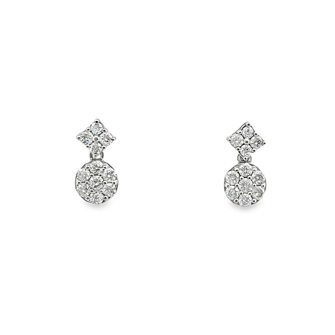 Mini Drop Diamond Duo Cluster Earrings