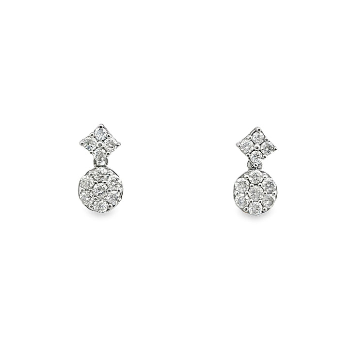 Mini Drop Diamond Duo Cluster Earrings