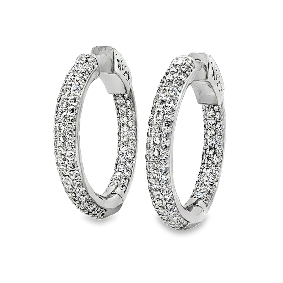 Pavé Medium CZ Hoop Earrings