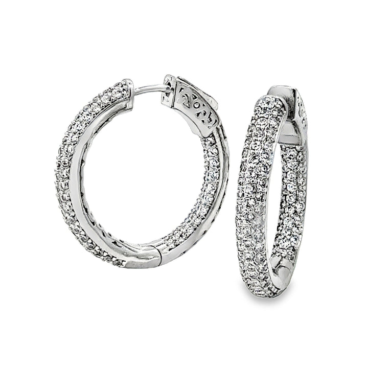 Pavé Medium CZ Hoop Earrings