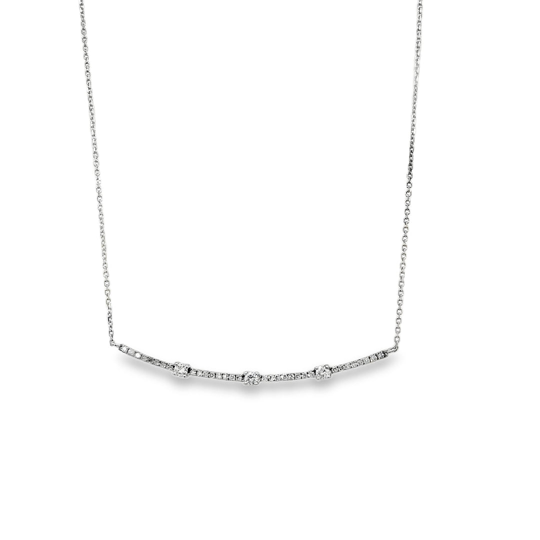 14K Long Diamond Bar Necklace