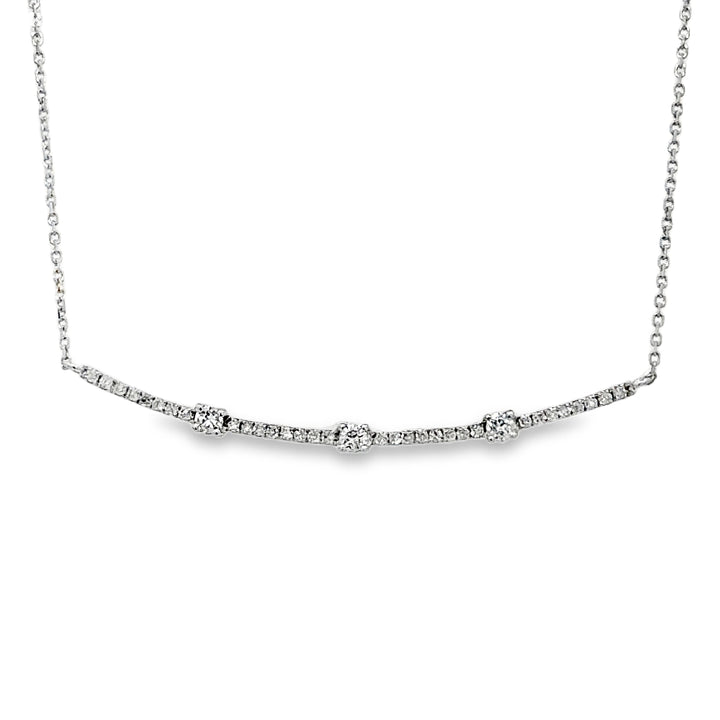 14K Long Diamond Bar Necklace