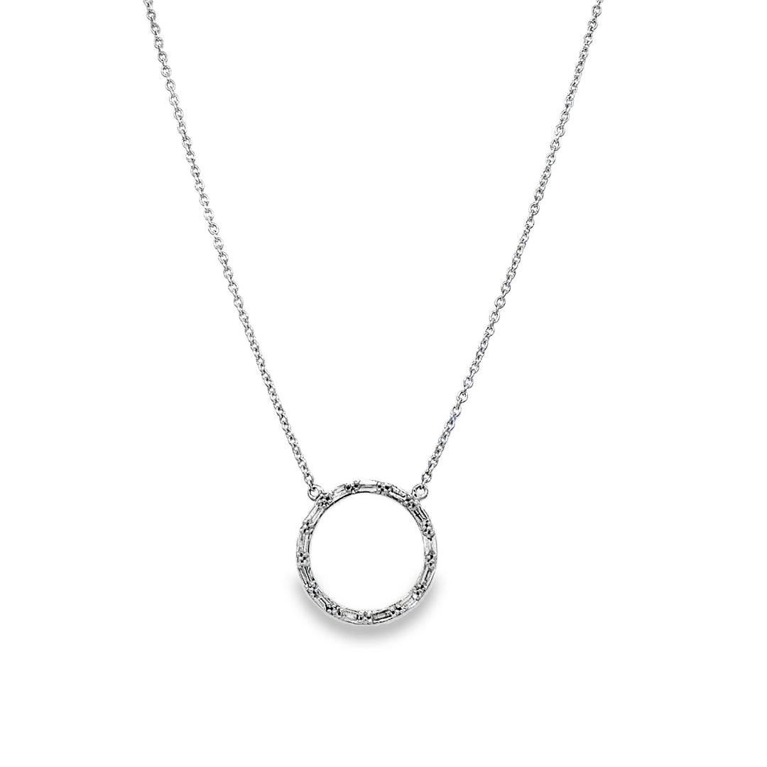 14K Circle Diamond Pendant