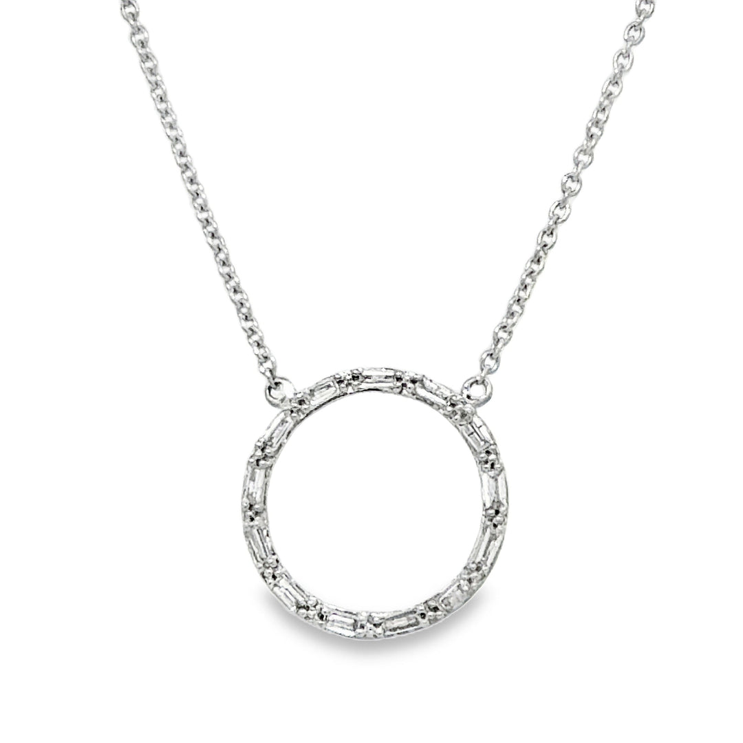 14K Circle Diamond Pendant