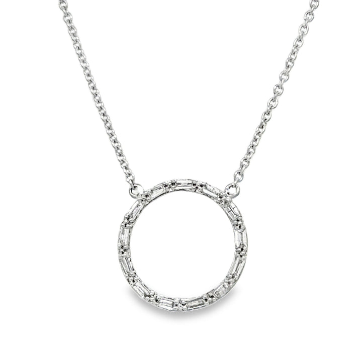 14K Circle Diamond Pendant