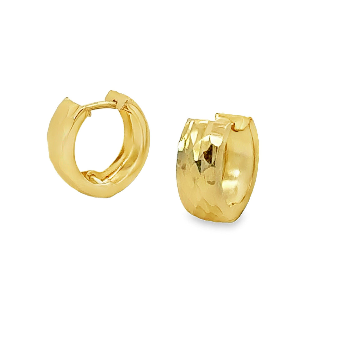 14K Gold Diamond Cut Huggies